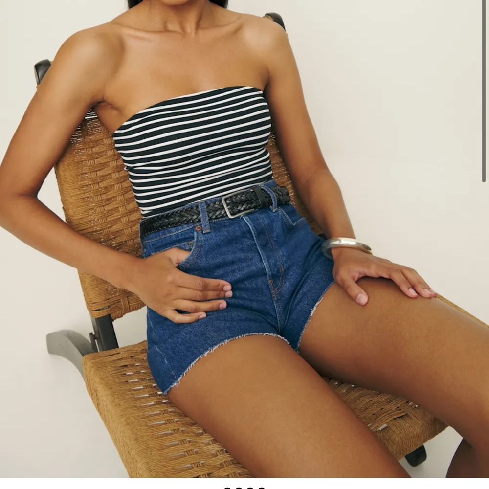 Reformation Seren Knit Top Black And White - Size S